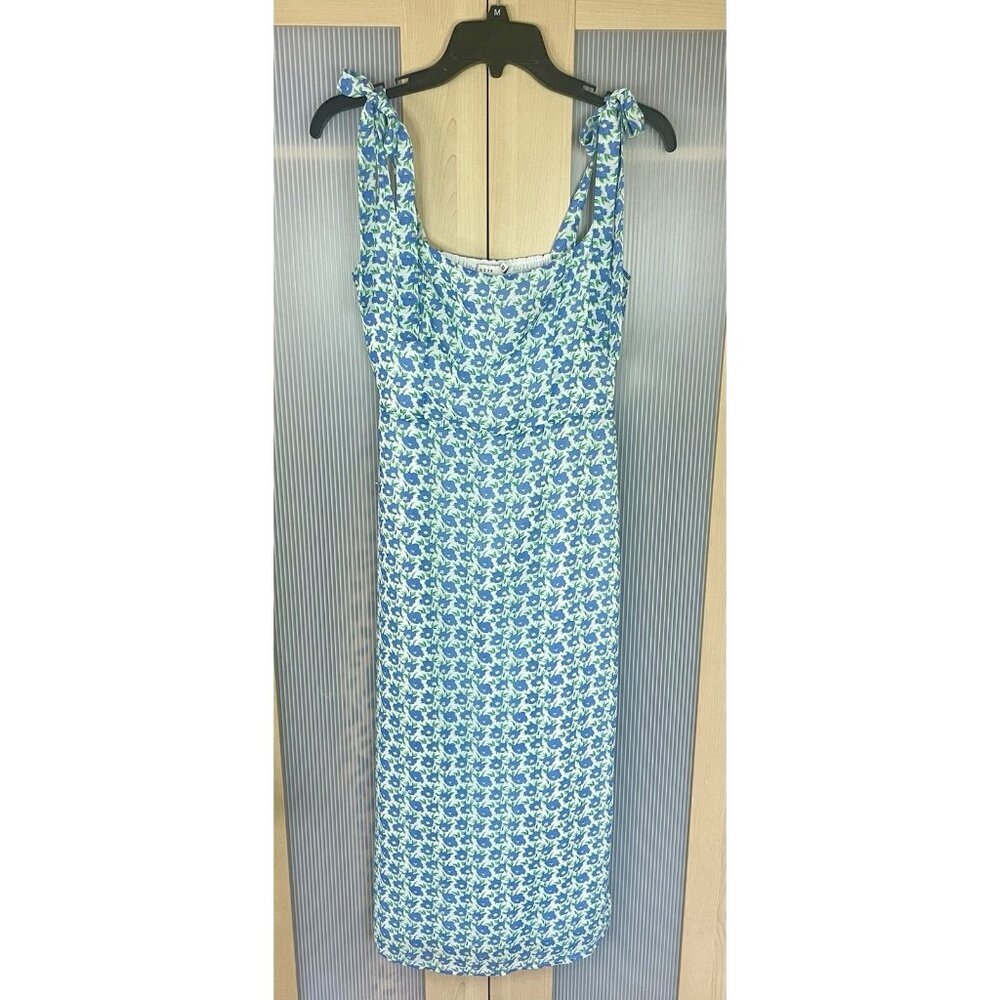 Lush Tie Strap Side Slit Flora Midi Dress Sz S Party Boho Beach Summer Resort
